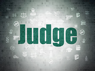 Image showing Law concept: Judge on Digital Data Paper background