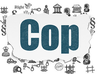 Image showing Law concept: Cop on Torn Paper background