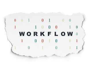 Image showing Business concept: Workflow on Torn Paper background