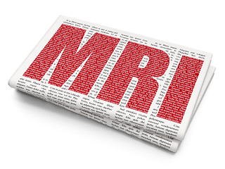 Image showing Medicine concept: MRI on Newspaper background
