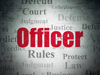 Image showing Law concept: Officer on Digital Data Paper background