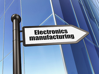 Image showing Manufacuring concept: sign Electronics Manufacturing on Building background