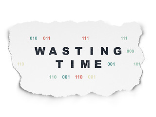 Image showing Time concept: Wasting Time on Torn Paper background