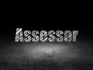 Image showing Insurance concept: Assessor in grunge dark room