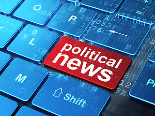 Image showing News concept: Political News on computer keyboard background