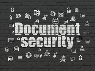 Image showing Protection concept: Document Security on wall background