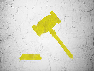 Image showing Law concept: Gavel on wall background