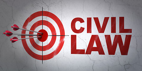 Image showing Law concept: target and Civil Law on wall background