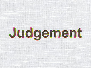 Image showing Law concept: Judgement on fabric texture background