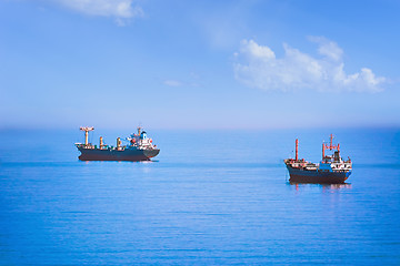 Image showing Cargo Ships in the Sea