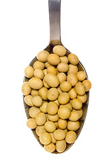 Image showing Spoonful of soy beans

