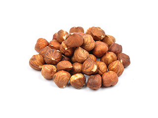 Image showing Hazelnuts  on white