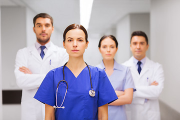 Image showing group of medics or doctors at hospital