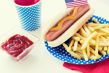 Image showing food and drinks on american independence day party