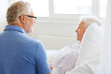 Image showing senior couple meeting at hospital ward