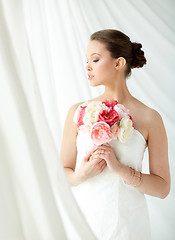 Image showing beautiful asian woman with flower and jewelry