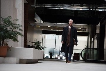 Image showing handsome senior business man walking