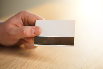 Image showing The male hand showing credit card