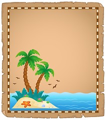 Image showing Parchment with tropical island theme 1