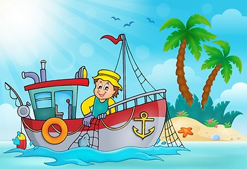 Image showing Fishing boat theme image 5