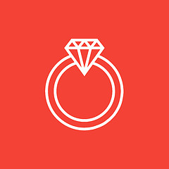 Image showing Diamond ring line icon.