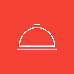 Image showing Restaurant cloche line icon.