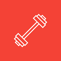 Image showing Dumbbell line icon.