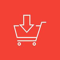 Image showing Online shopping cart line icon.