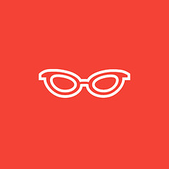 Image showing Eyeglasses line icon.