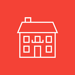 Image showing Two storey detached house line icon.