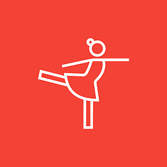 Image showing Female figure skater line icon.