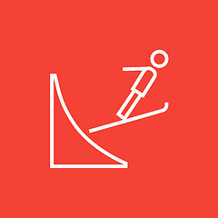 Image showing Ski jumping line icon.