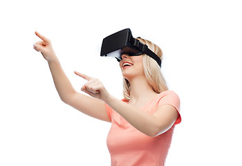 Image showing woman in virtual reality headset or 3d glasses