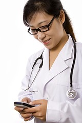 Image showing Female Doctor with Mobile Phone