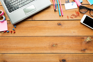 Image showing close up of stationery or school supplies on table