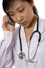 Image showing Female Doctor with Mobile Phone