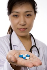 Image showing Female Doctor with Pill