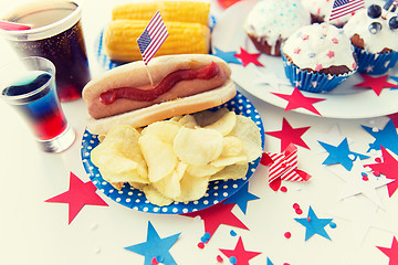 Image showing food and drinks on american independence day party