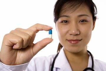 Image showing Female Doctor with Pill