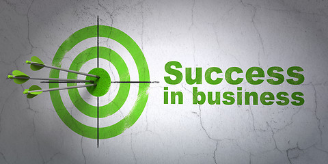 Image showing Business concept: target and Success In business on wall background
