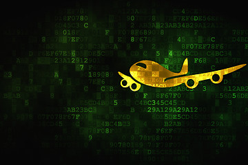 Image showing Tourism concept: Airplane on digital background