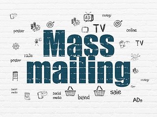 Image showing Marketing concept: Mass Mailing on wall background