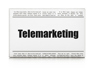 Image showing Marketing concept: newspaper headline Telemarketing