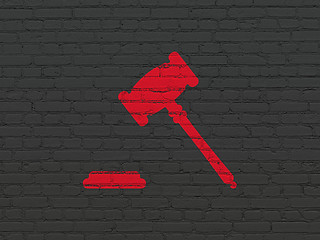 Image showing Law concept: Gavel on wall background