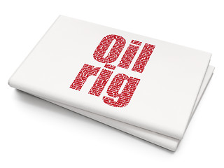 Image showing Industry concept: Oil Rig on Blank Newspaper background