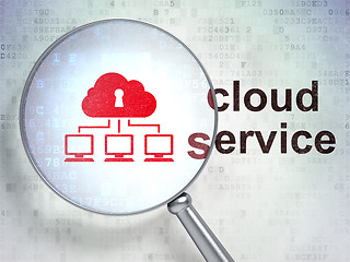 Image showing Cloud networking concept: Cloud Network and Cloud Service with optical glass