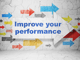 Image showing Education concept: arrow with Improve Your Performance on grunge wall background