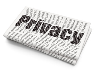 Image showing Privacy concept: Privacy on Newspaper background