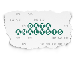 Image showing Information concept: Data Analysis on Torn Paper background