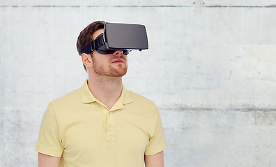 Image showing man in virtual reality headset or 3d glasses